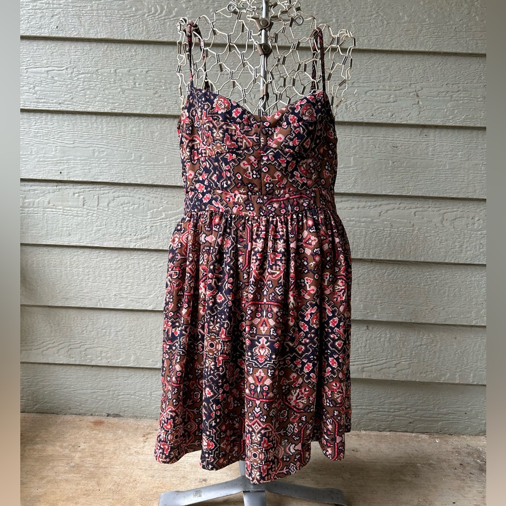 Fossil Aztec print dress with empire waist, size M